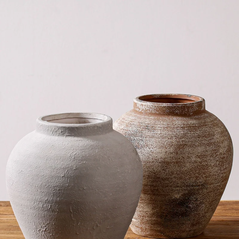 Handgefertigte Terrakotta Vase Karnz