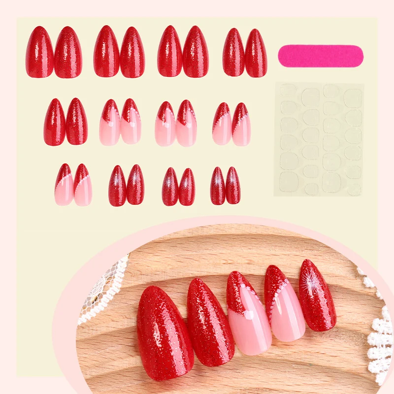 Kunstnagelset mit Glamourösen Glitzer-Akzenten Karnz