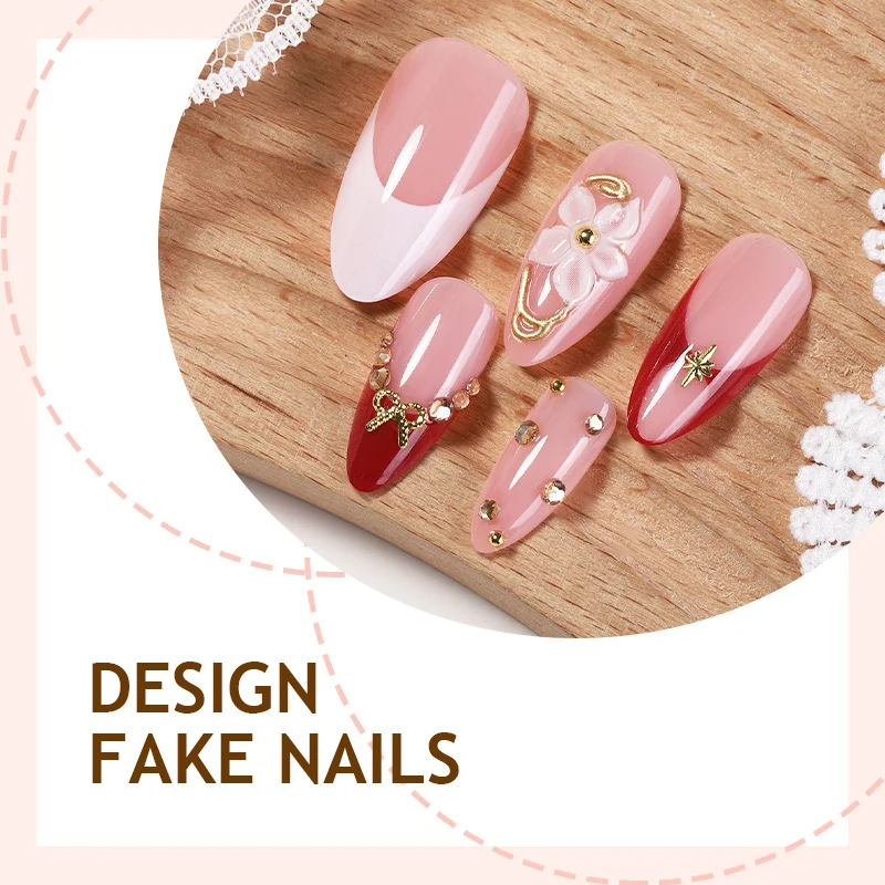 Kunstnagelset mit floralen und glamourösen Akzenten Karnz 1789119024