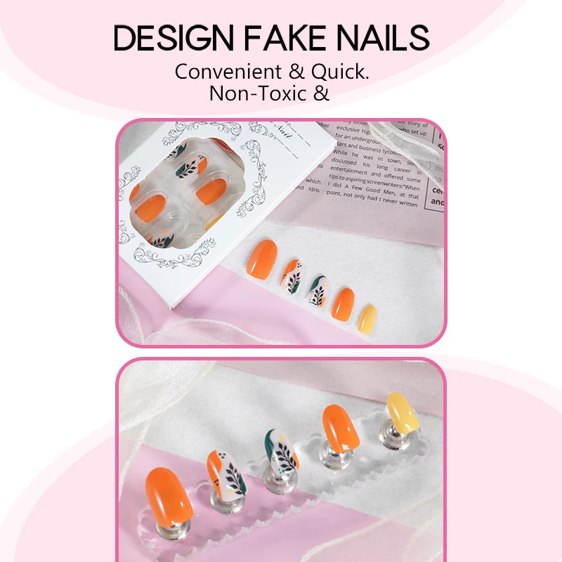 Kunstnagelset mit floralen Mustern und eleganten Glitzerakzenten Karnz