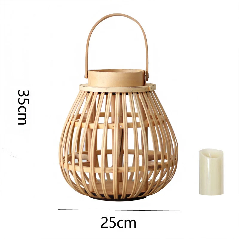 Handgefertigte Rattan-Laterne Karnz