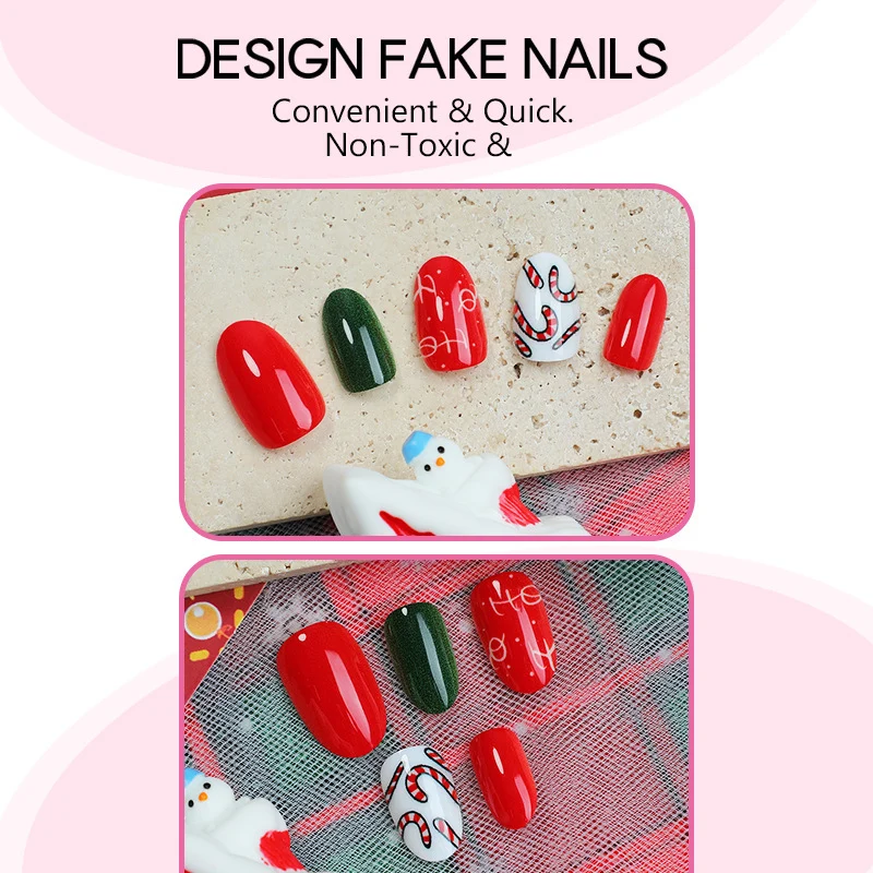 Kunstnagelset mit festlichen Weihnachtsdesigns Karnz