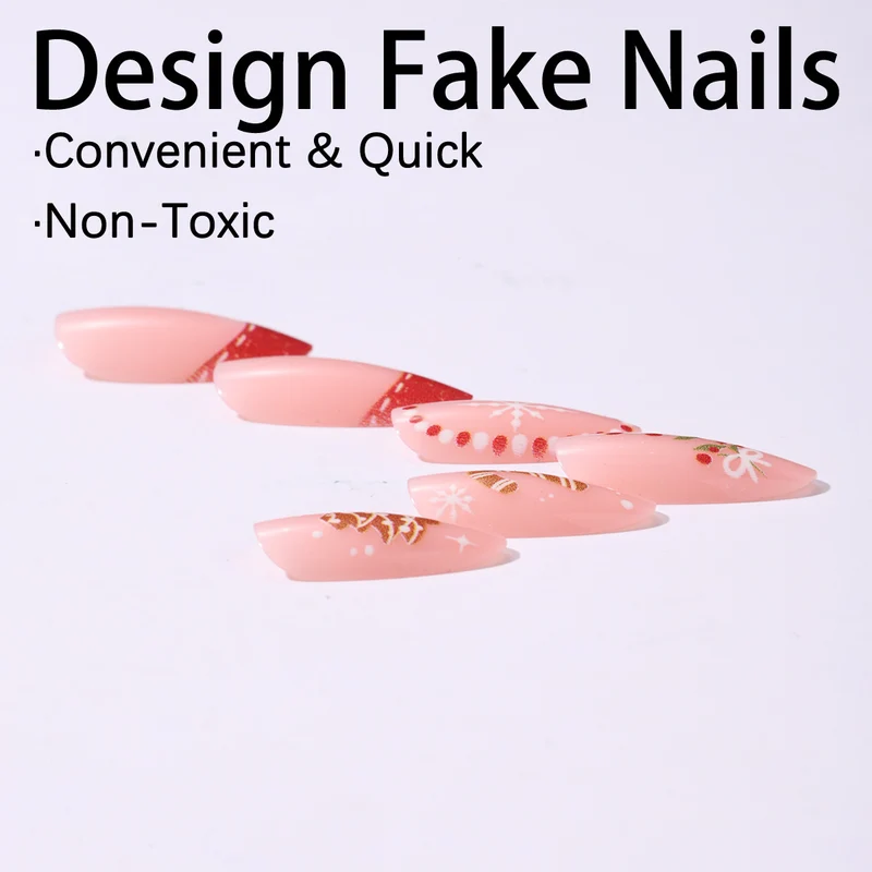 Kunstnagelset mit festlichen Motiven und Glitzerakzenten Karnz