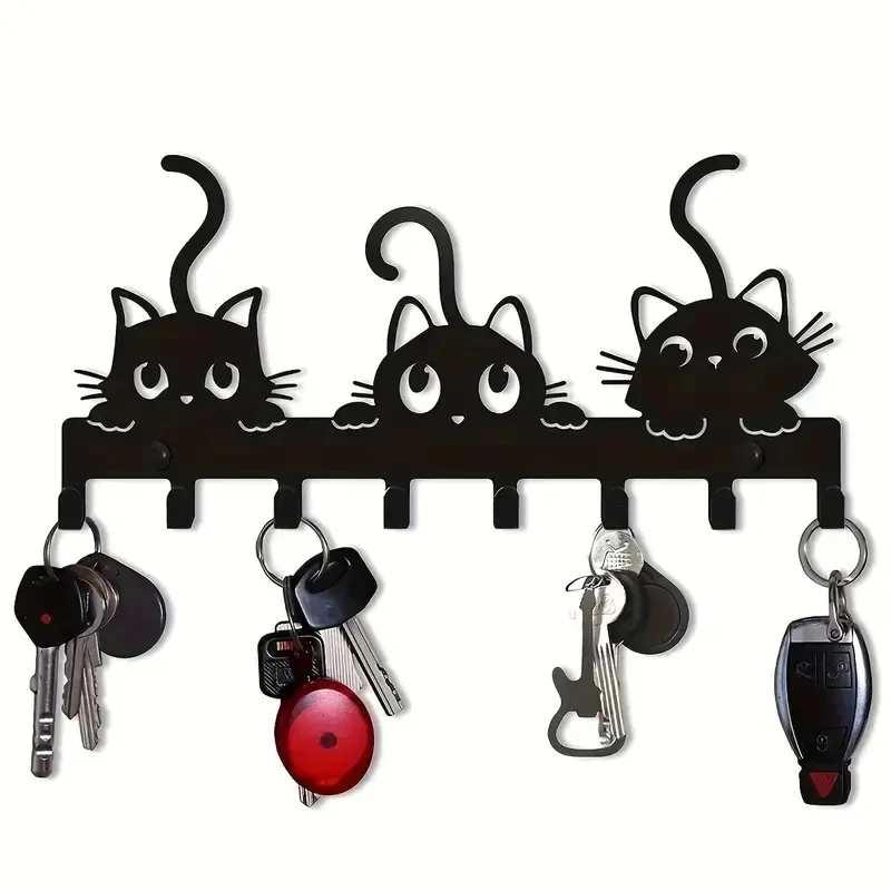 Schlüsselhalter aus Metall mit Katzenmotiv Karnz
