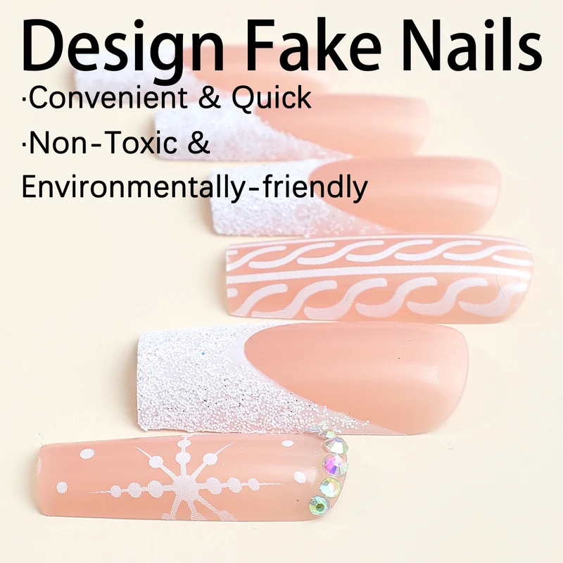 Kunstnagelset mit festlichen Designs Karnz