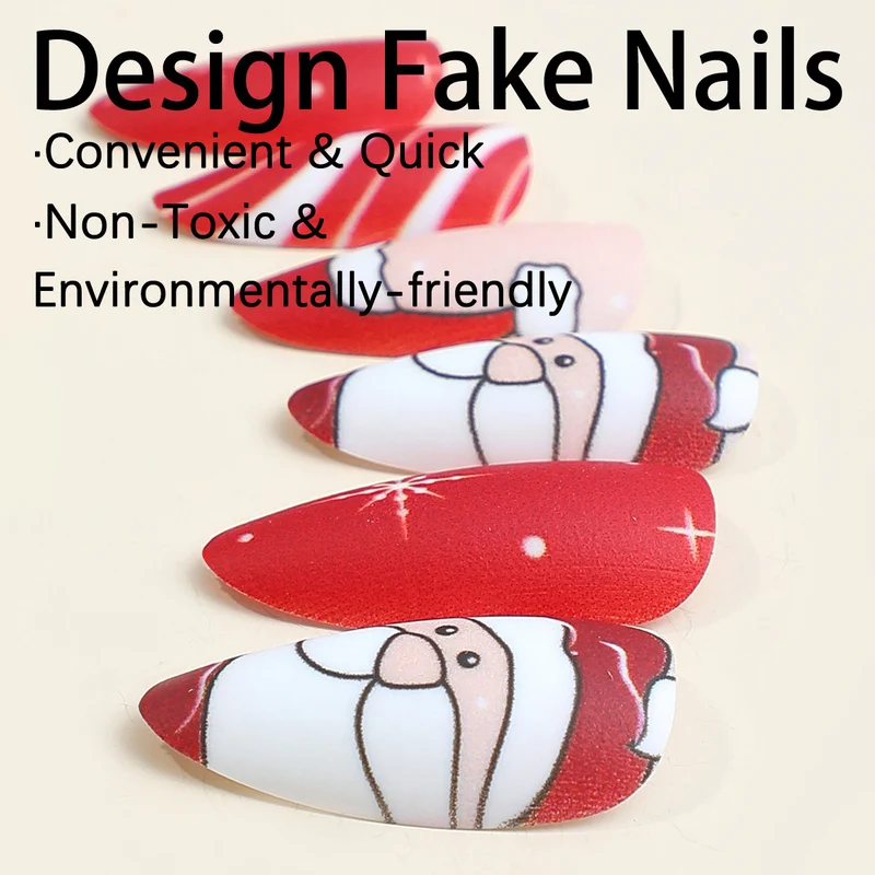 Kunstnagelset mit festlichem Weihnachtsmotiv Karnz