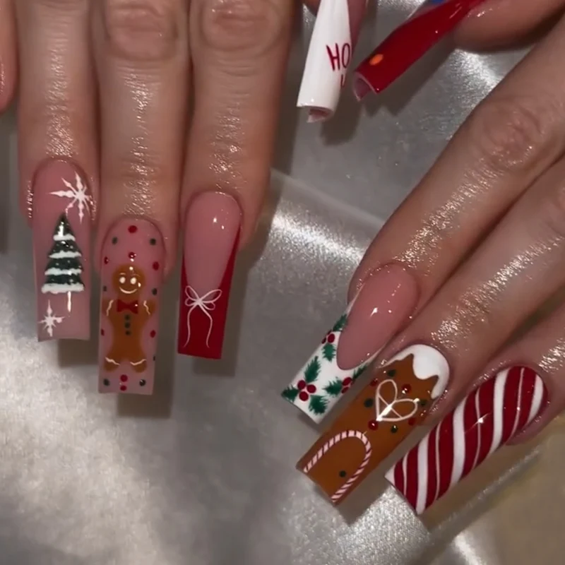 Kunstnagelset mit festlichem Weihnachtsdesign Karnz 1789118905