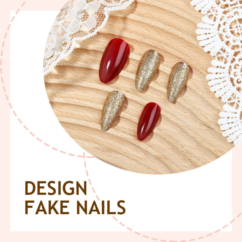 Kunstnagelset mit extravagantem Glitzer- und Klassiker-Design Karnz