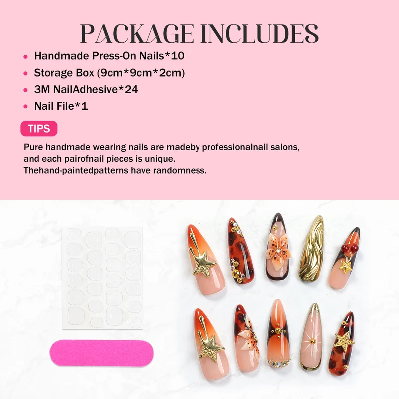 Kunstnagelset mit eleganten Verzierungen Karnz