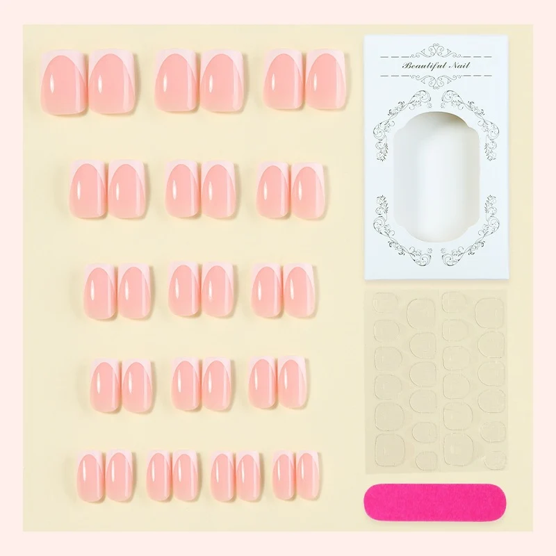 Kunstnagelset mit eleganten French-Tips und pflegenden Zubehörteilen Karnz