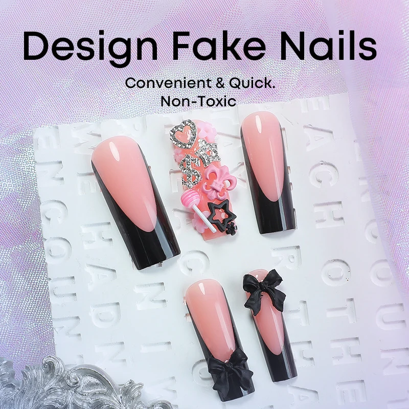 Kunstnagelset mit eleganten Akzenten und kreativem Design Karnz