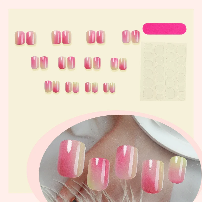 Kunstnagelset mit elegantem Ombre-Design und Hochglanzfinish Karnz