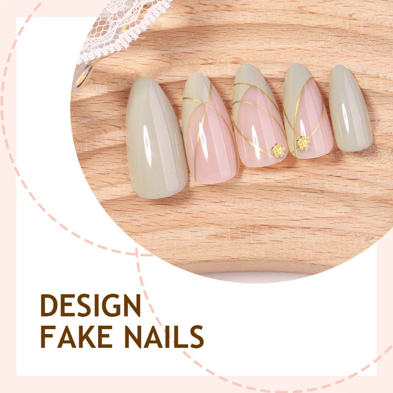 Kunstnagelset mit elegantem Marmor-Design und Goldakzenten Karnz