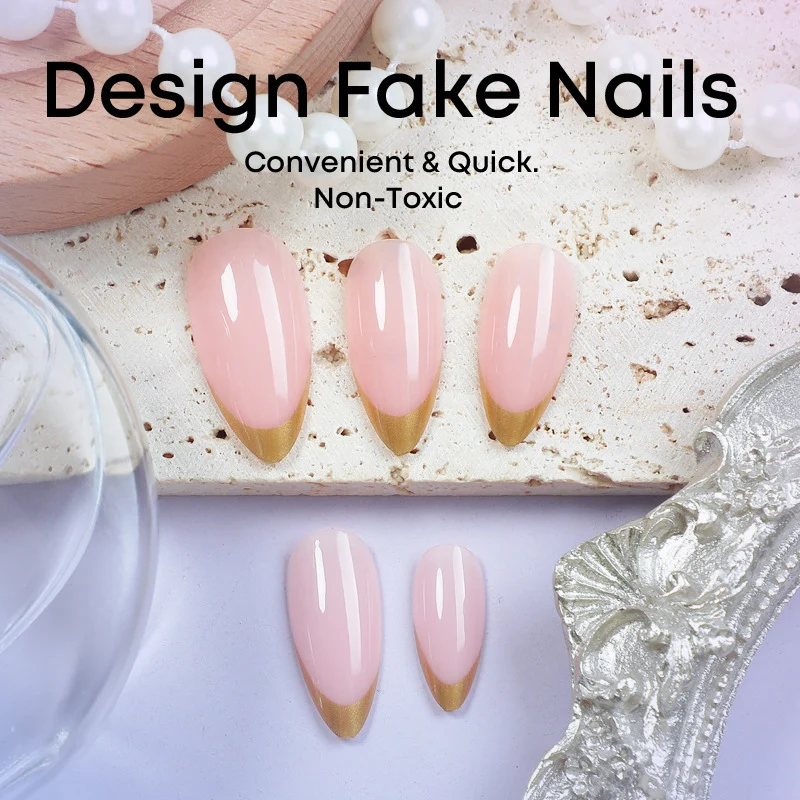 Kunstnagelset mit elegantem Goldverlauf Karnz
