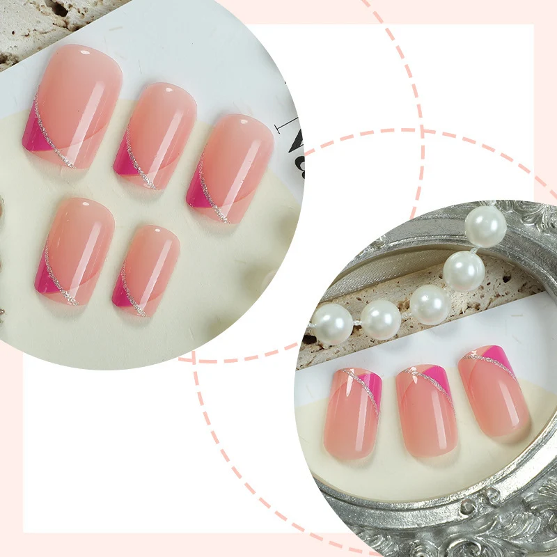 Kunstnagelset mit elegantem Farbverlauf und Glitzerdetails Karnz