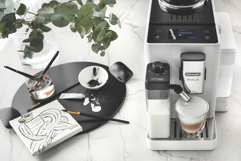 DeLonghi Rivelia Fully Automatic Coffee Machine White