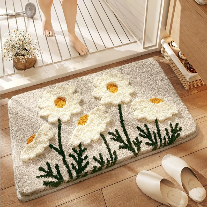Blumenmuster Badematte