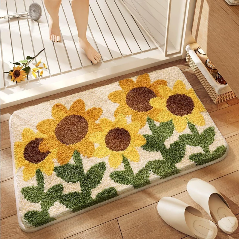 Blumenmuster Badematte