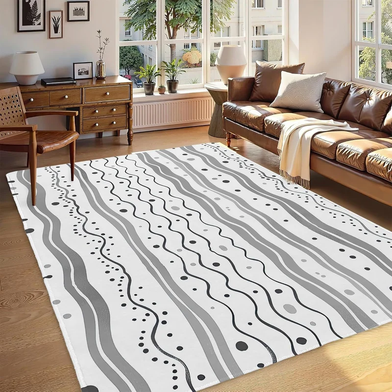Abstract Leaf Print Teppich