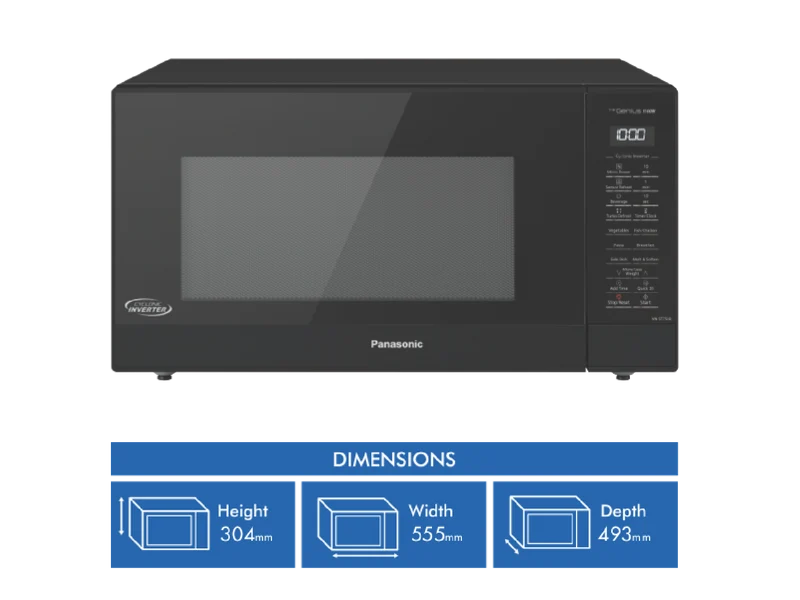 Panasonic 44L 1100W Inverter Microwave Black