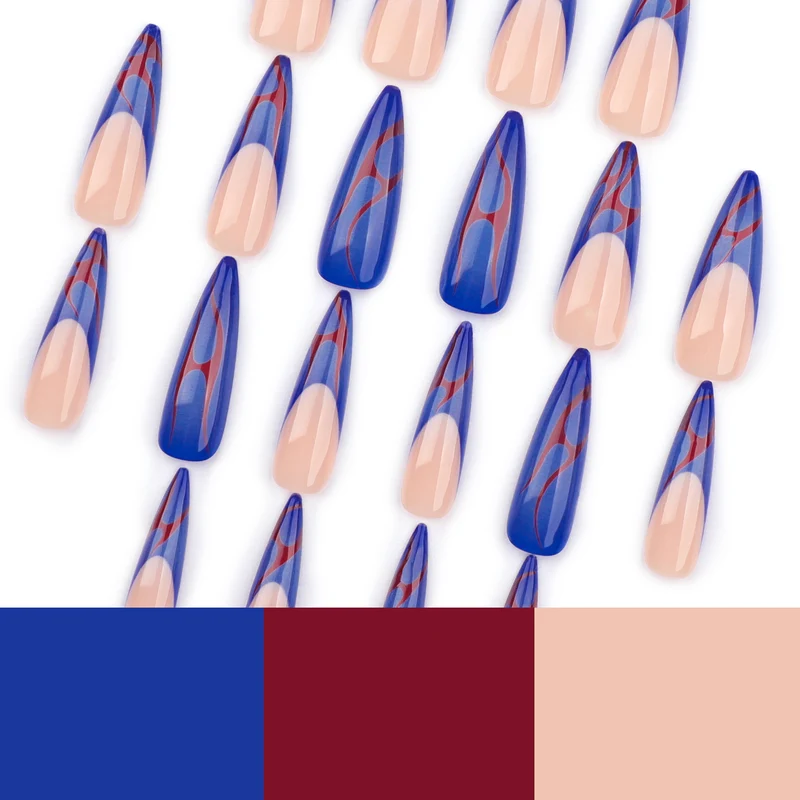 Kunstvolle Stiletto-Nägel mit farbenfrohen Designs und kreativen Akzenten Karnz