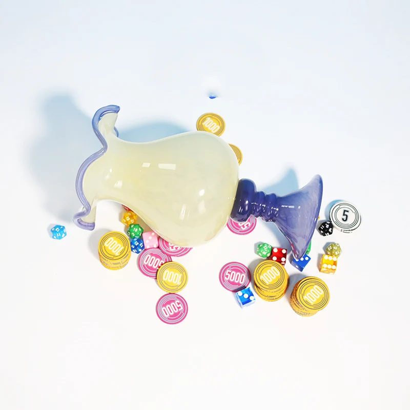 Mouthblown gerippte Podest Kunstglas Trompetenvase Karnz