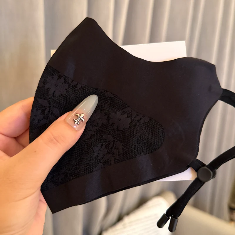 Lace-Panel Atmungsaktive Wiederverwendbare Gesichtsmaske mit Verstellbaren Ohrenschlaufen Karnz