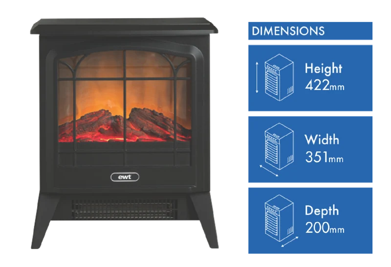 EWT 1.2kW Dinky Mini Electric Fire Heater