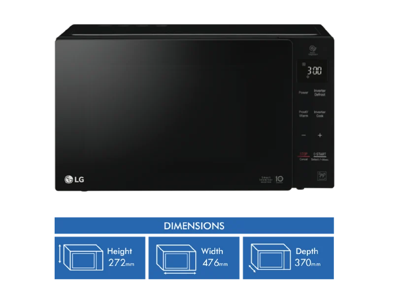 LG 23L 1000W NeoChef Smart Inverter Microwave Black