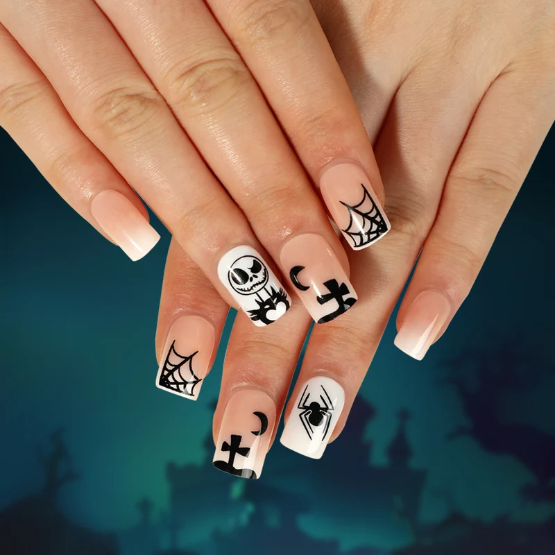 Kunstvolle Nagelverlängerungen mit kreativen Augen-Design Karnz
