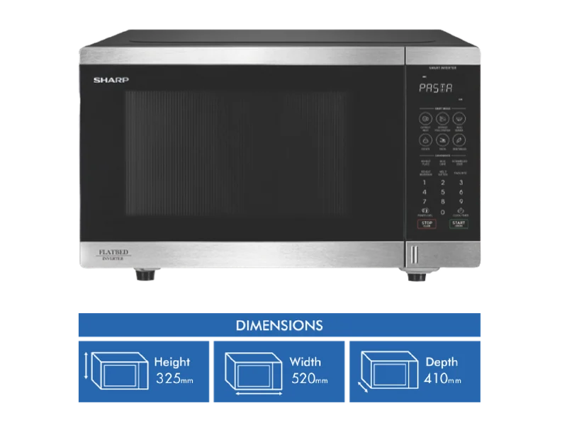 Sharp 32L 1200W Flatbed Microwave Stainless Steel
