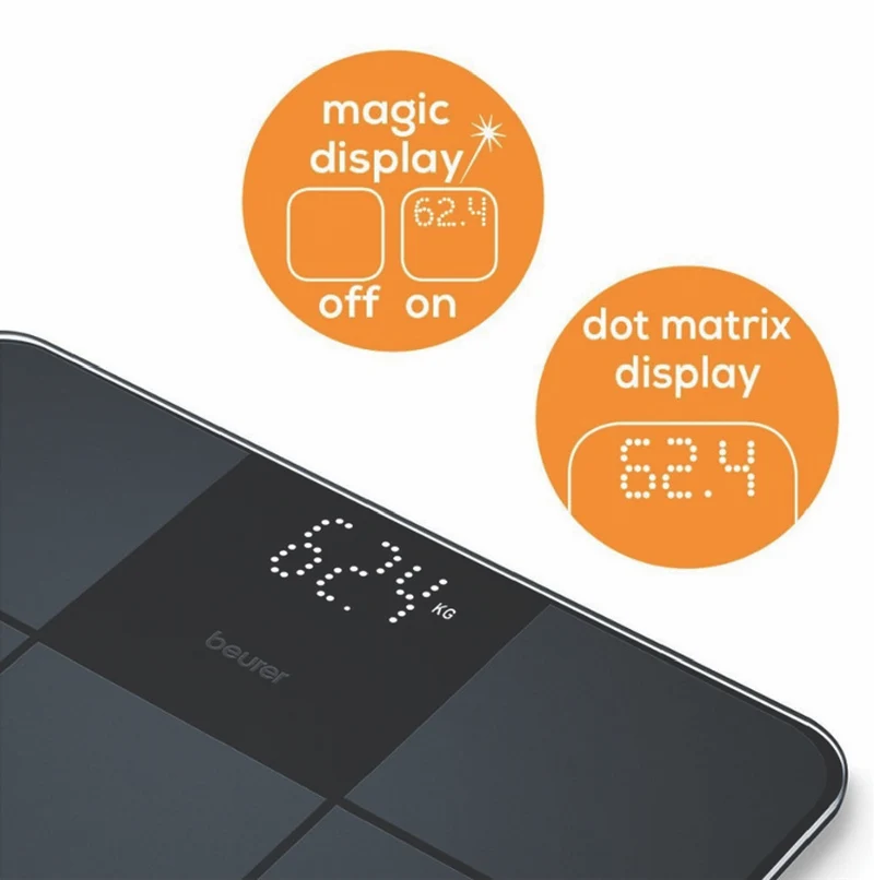 Beurer Digital Glass Scale - Matt/Gloss Black