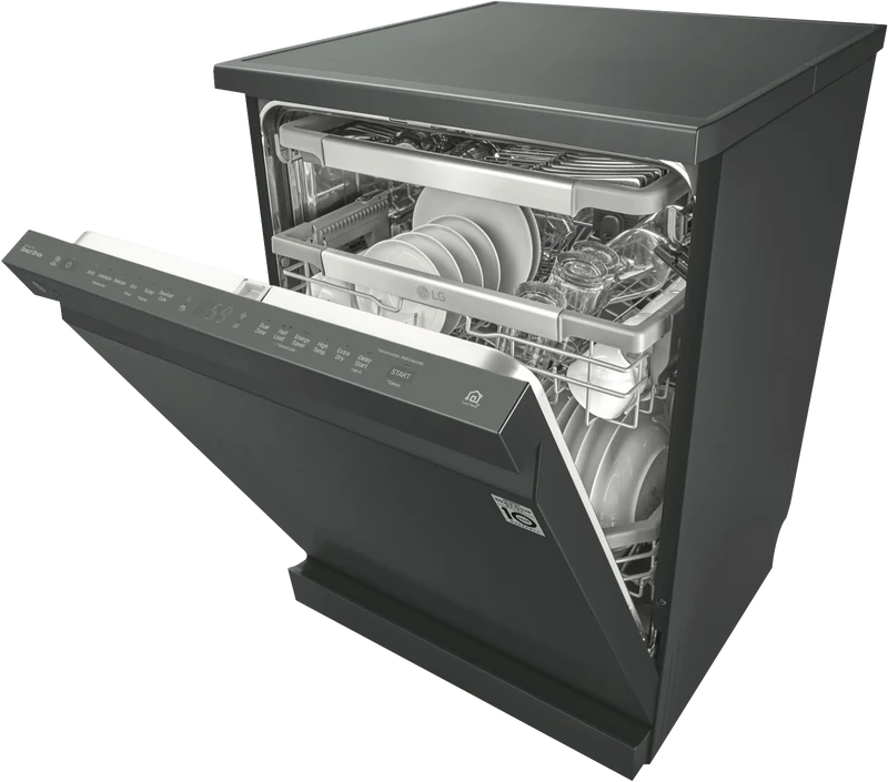 LG 60cm 15 Place QuadWash Freestanding Dishwasher, Matt Black