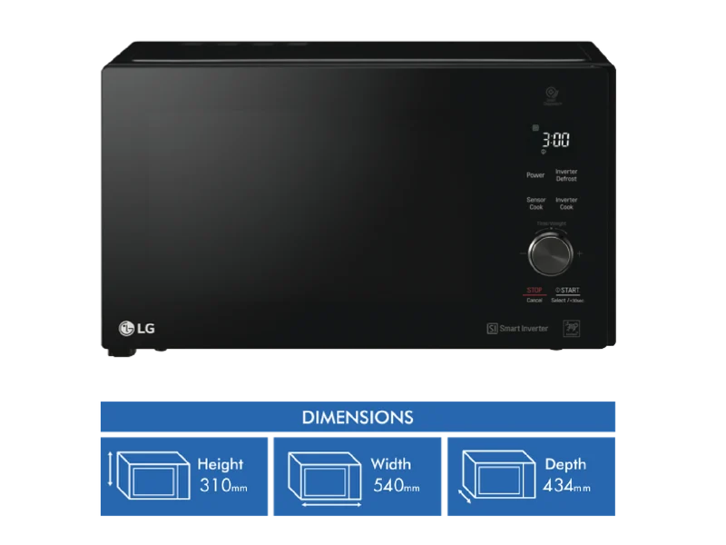 LG 42L 1200W NeoChef Smart Inverter Microwave Black