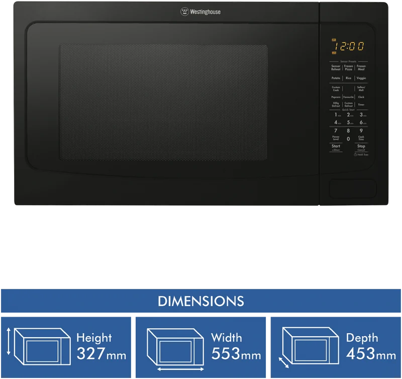 Westinghouse 40L 1100W Black Microwave