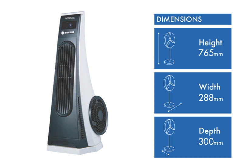 Nordic 77cm Turbo Tower Fan with Remote