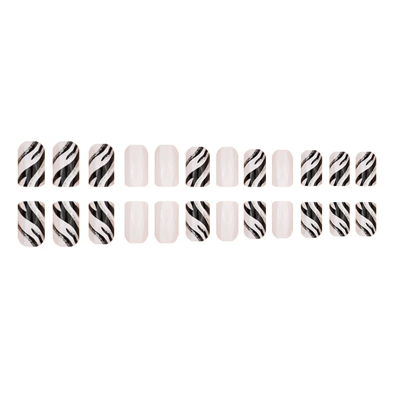 Zebra Gestreifte Nagel Kunst Extensions Karnz
