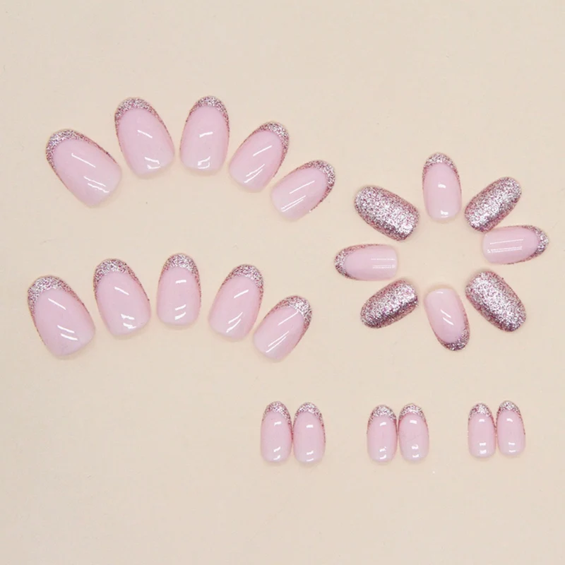 Glitzernde French Tip Nagelverlängerungen Karnz