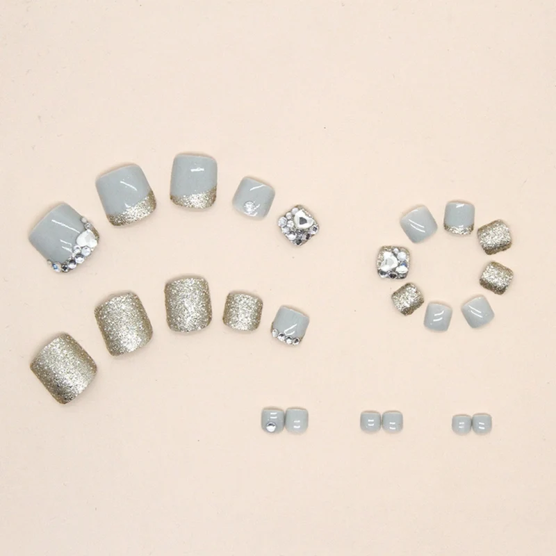 Glamouröse Glitzernde Falsche Nagelkunst Karnz