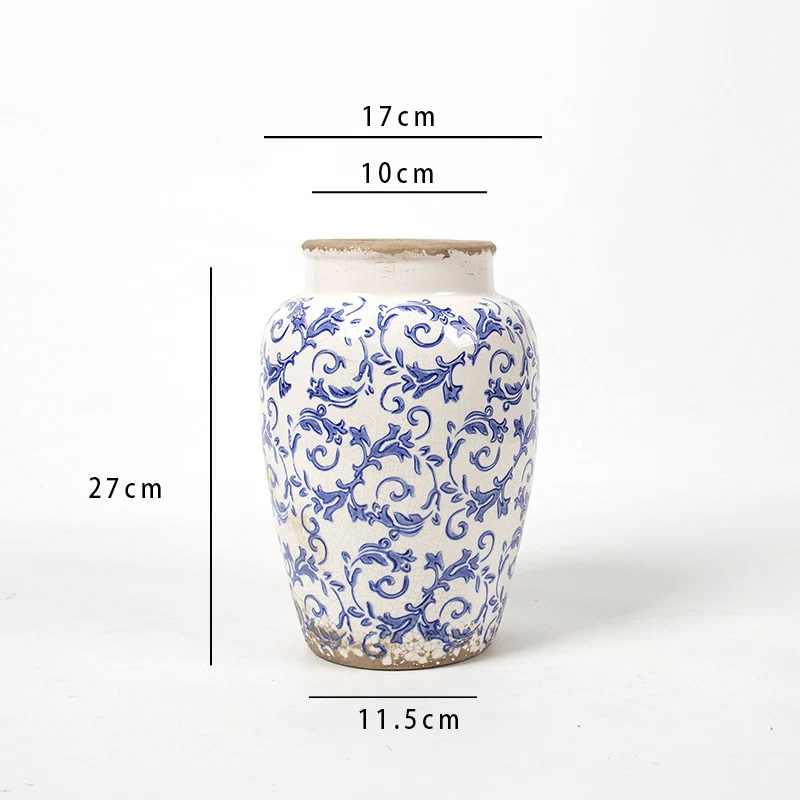 Florale Keramik Vase mit kunstvollem Design Karnz