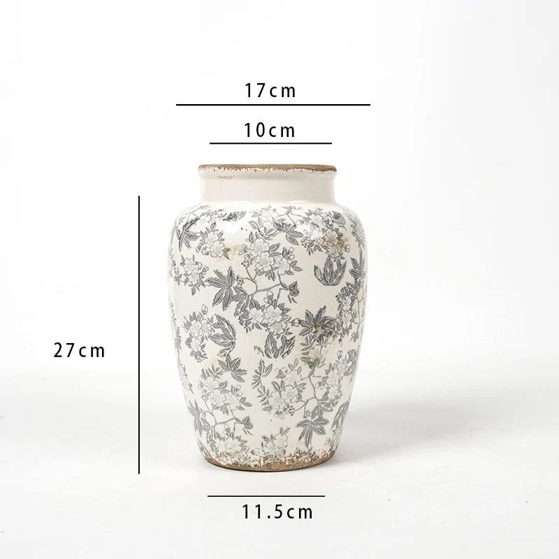 Florale Keramik Vase mit kunstvollem Design Karnz