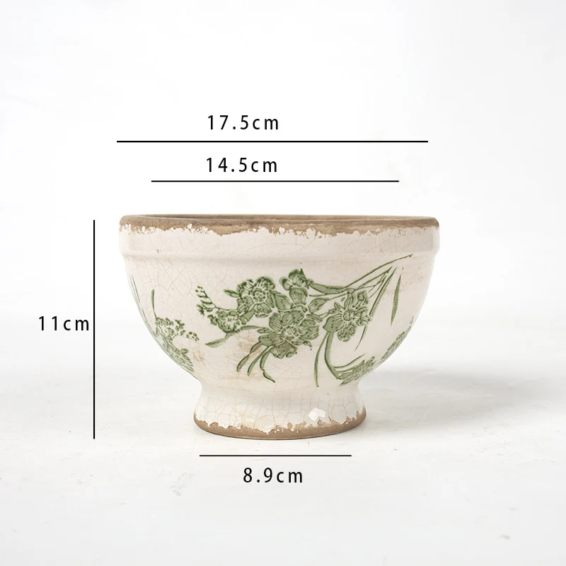 Florale Keramik Pflanzgefäß Karnz