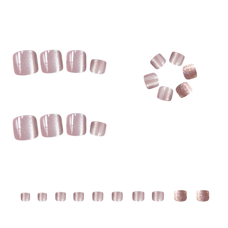 Elegante Glitzerpediküre-Nagelkunst Karnz