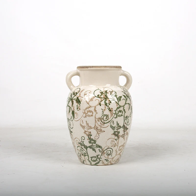Floraler Keramikvase Karnz