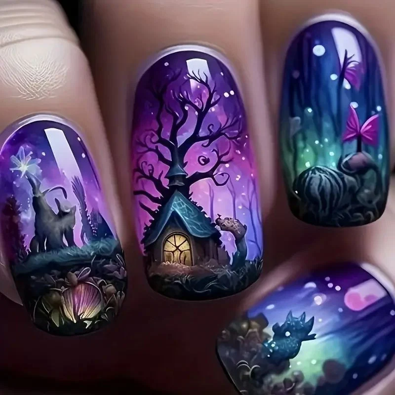 Künstlerische Halloween Themen Nagelkunst Karnz
