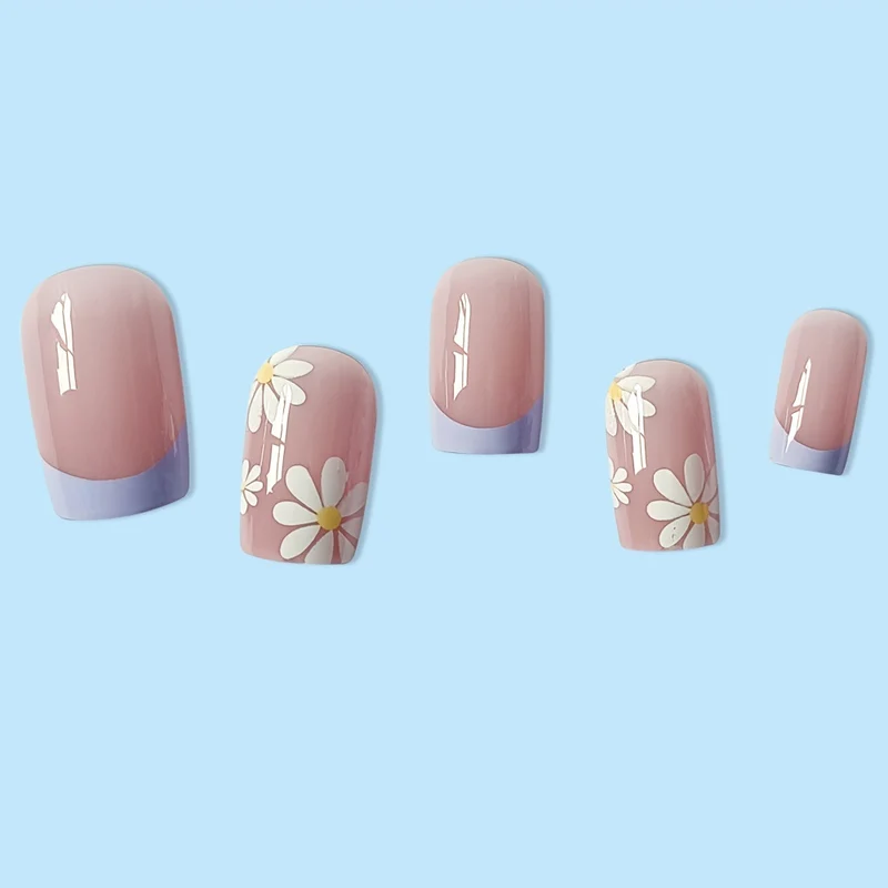 Künstlerische florale Acryl-Nagelerweiterungen Karnz