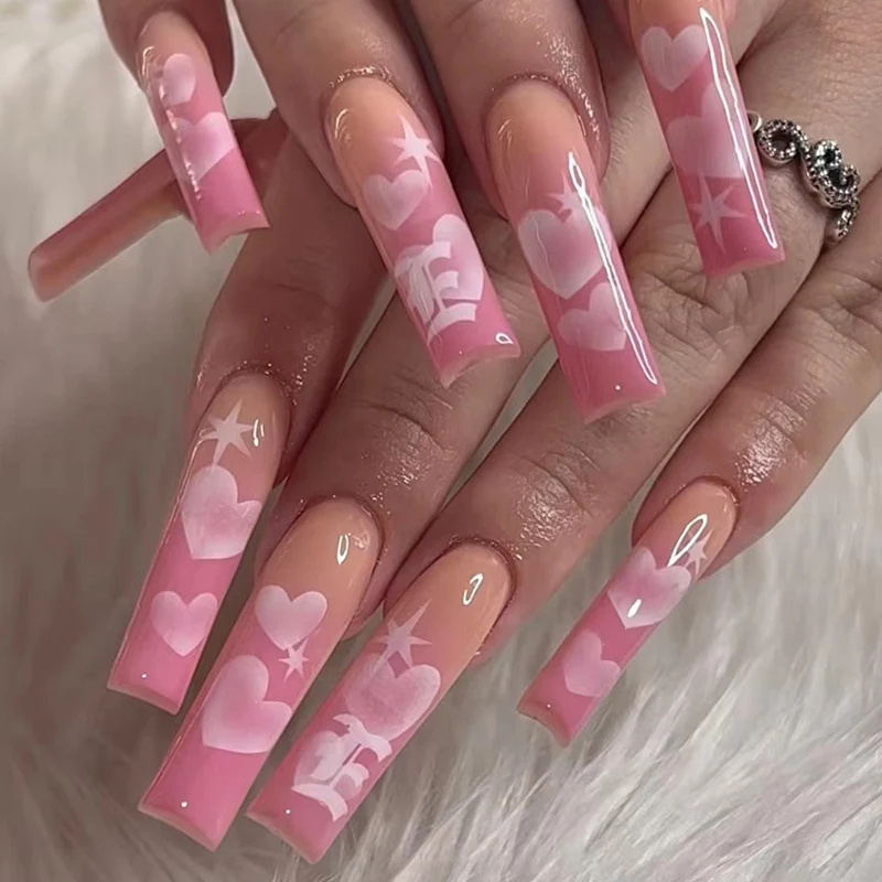 Glamouröse Glitzer-Stiletto Press-On Nägel Karnz