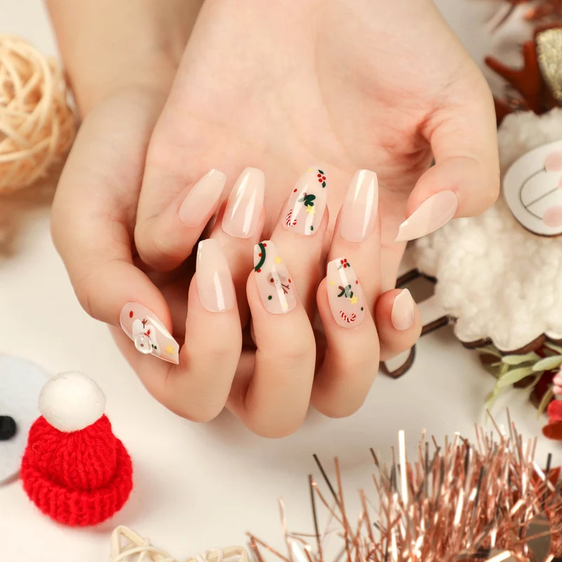 Künstlerische Gel-Nägel mit Elegantem Design und Strassverzierungen Karnz