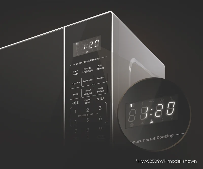 Hisense 25L 900W Countertop Microwave Pearl White