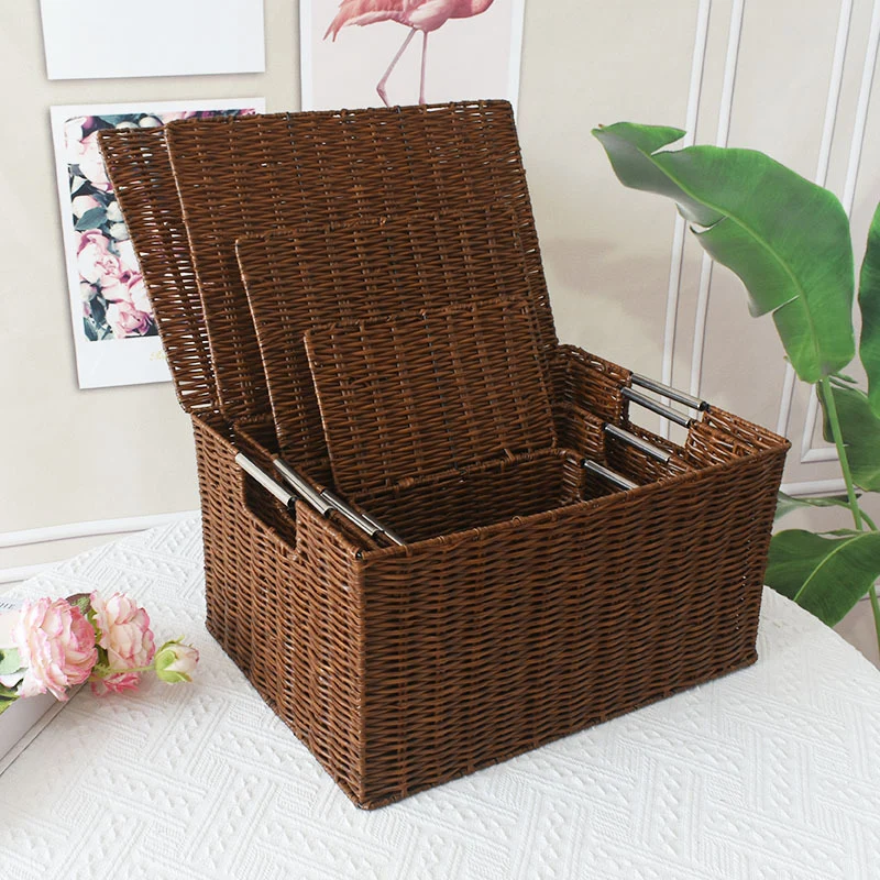 Premium Rattan Aufbewahrungsbox Karnz